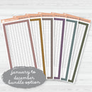 7x9 Habit Tracker Dashboard Planner Stickers | Bold Blooms Palette | BB-054-059