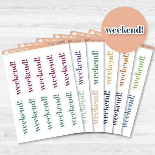 NP-Weekend Banners Planner Stickers | F19 | ECP-105-ECP-110