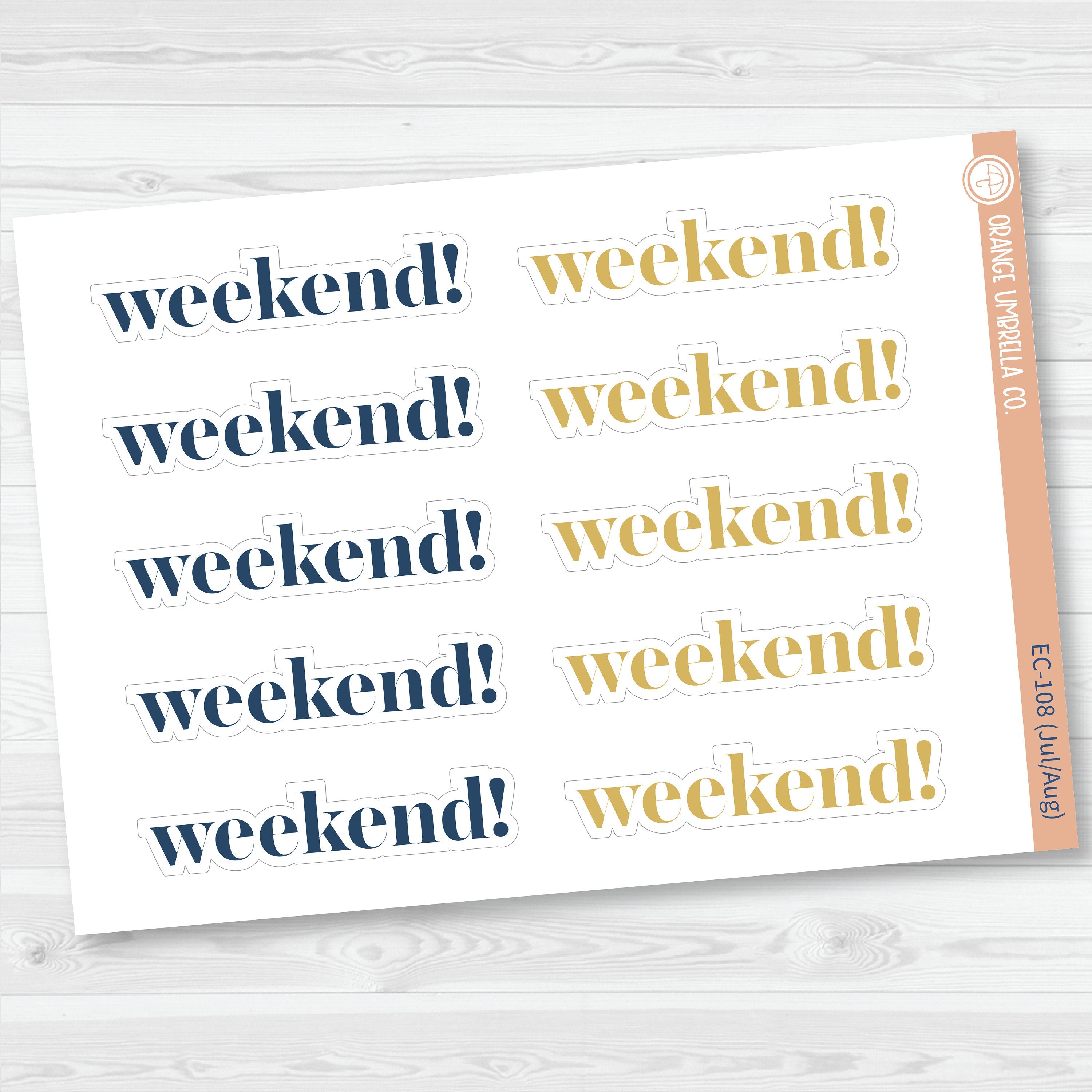 NP-Weekend Banners Planner Stickers | F19 | ECP-105-ECP-110
