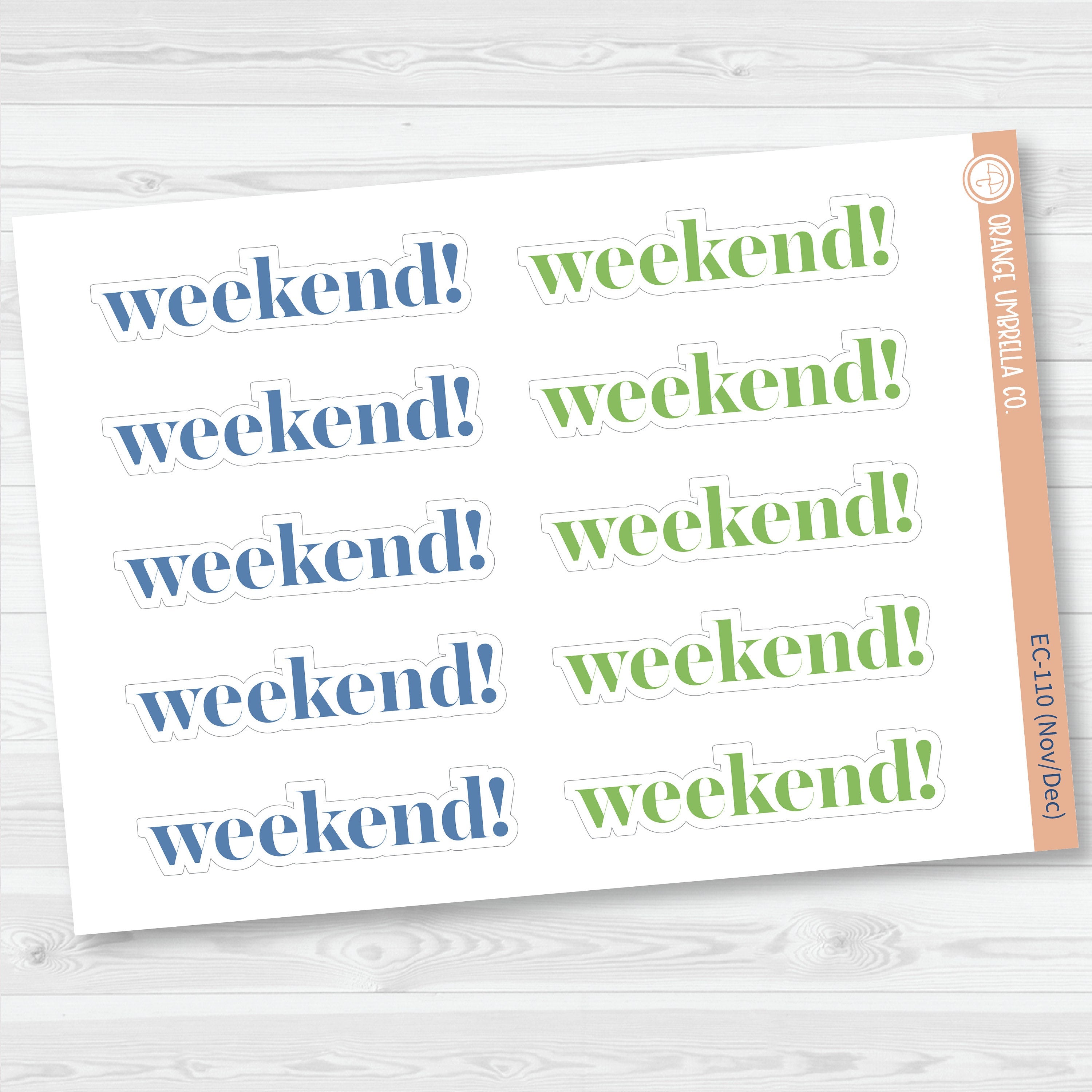 NP-Weekend Banners Planner Stickers | F19 | ECP-105-ECP-110