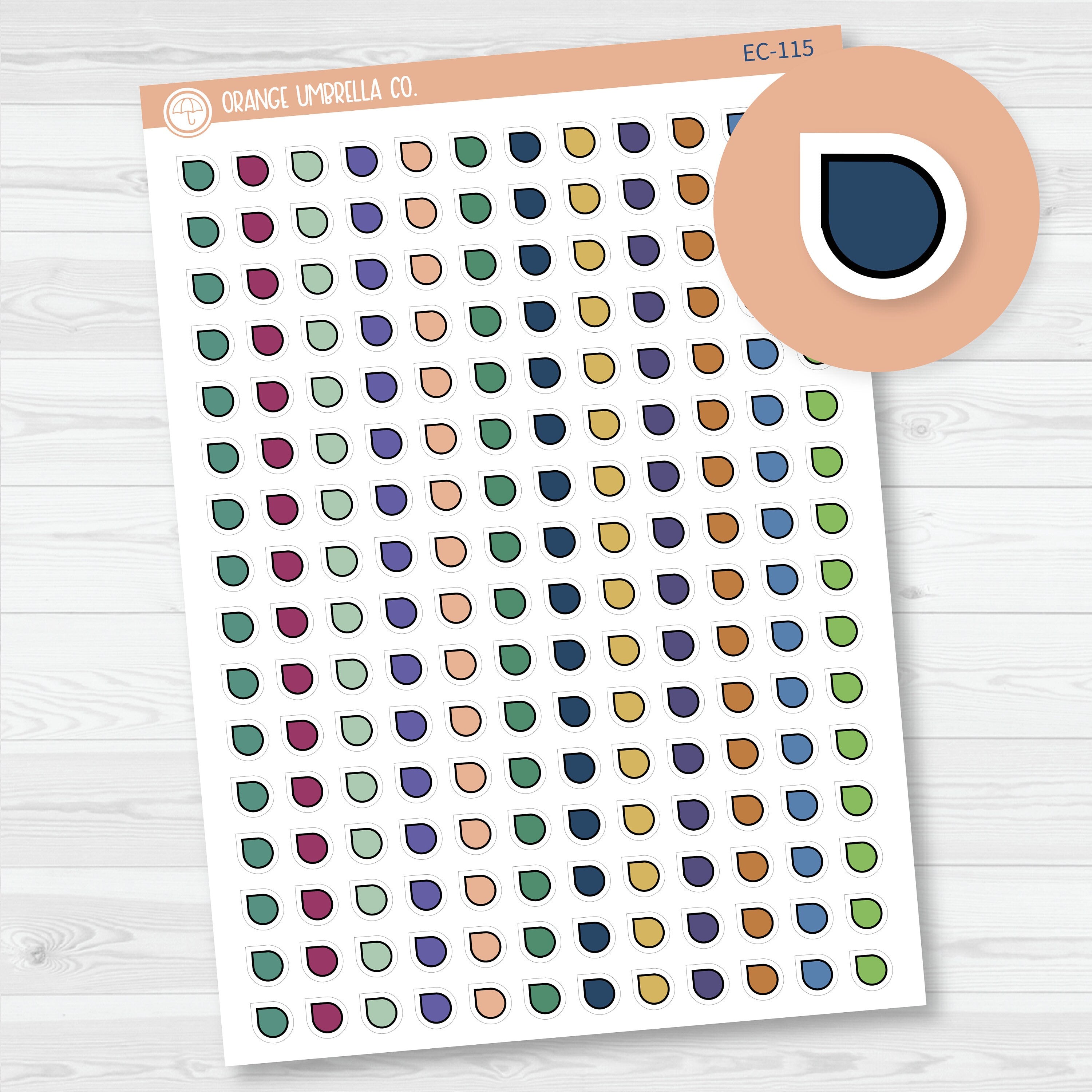 NP-Tiny Kit Teardrop Flag Planner Stickers | ECP-115