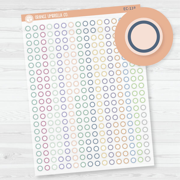 EC Outline Mini Circle Planner Stickers | Clear Matte | ECP-118-CM
