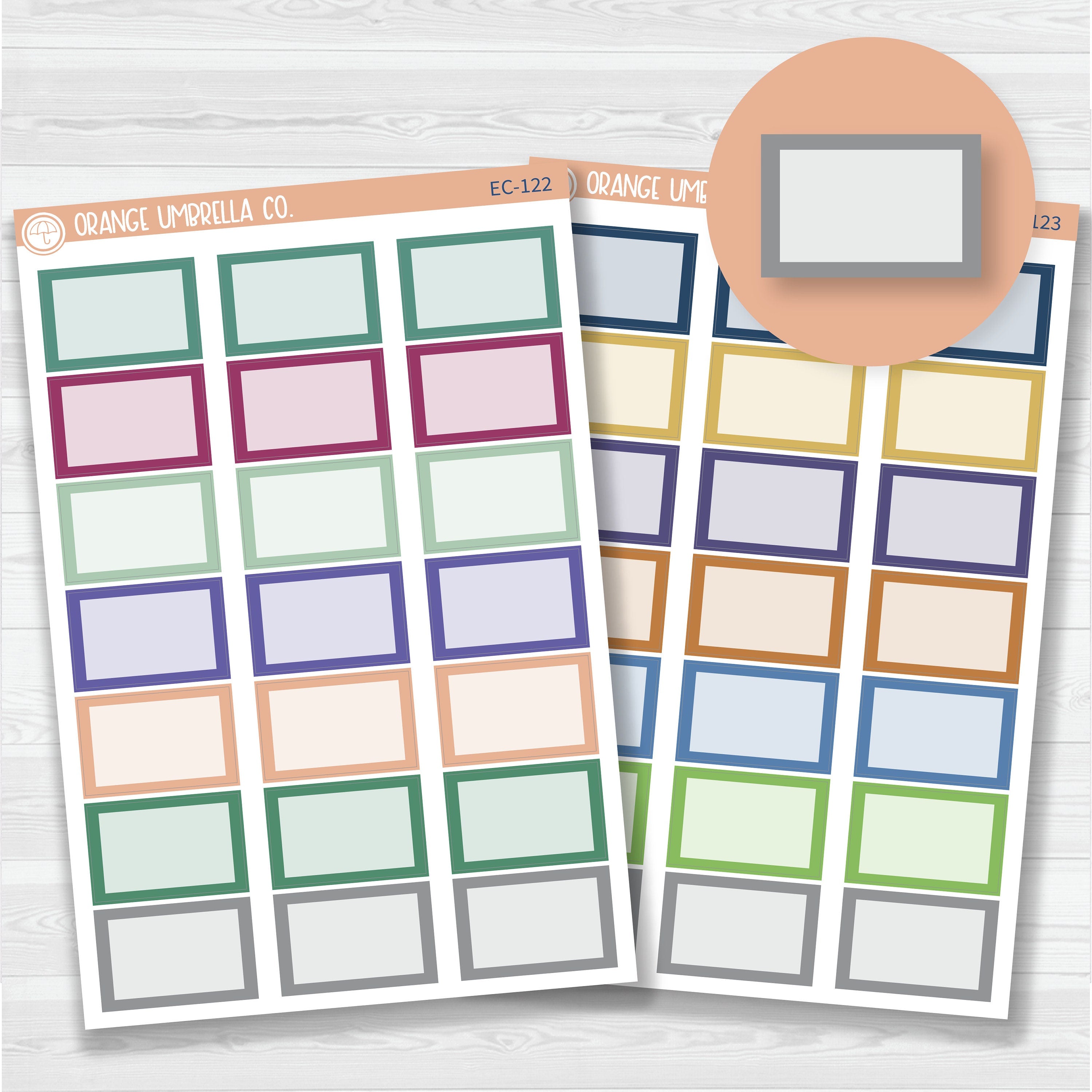 Mixed Half Box Labels Planner Stickers| Erin Condren Evolve Palette | EC-122-123
