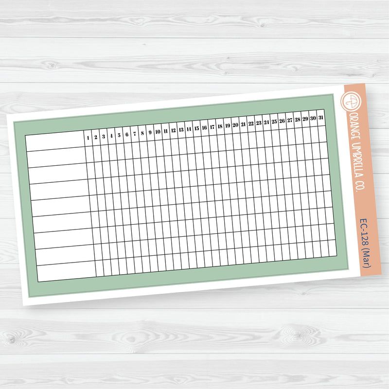 A5 Habit Tracker Dashboard Planner Stickers | EC Palette Jan to June | F19 | ECP-126-ECP-131