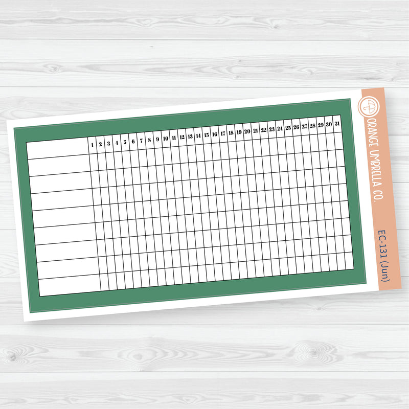 A5 Habit Tracker Dashboard Planner Stickers | EC Palette Jan to June | F19 | ECP-126-ECP-131