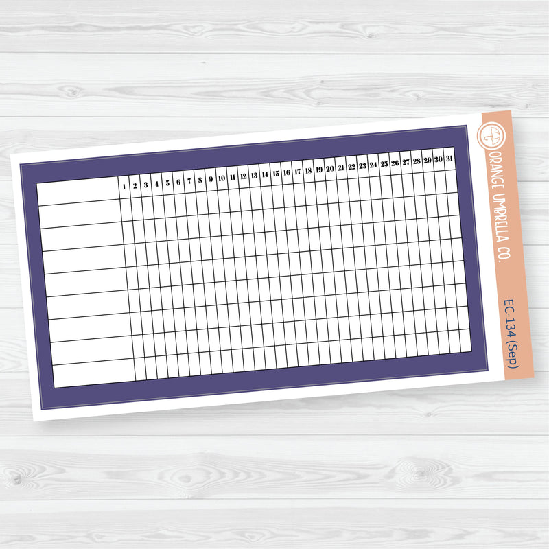 A5 Habit Tracker Dashboard Planner Stickers | EC Palette July to Dec | F19 | ECP-132-ECP-137