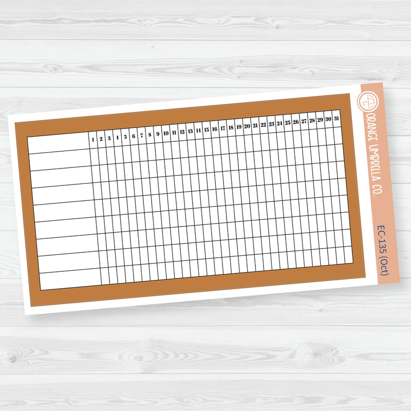 A5 Habit Tracker Dashboard Planner Stickers | EC Palette July to Dec | F19 | ECP-132-ECP-137