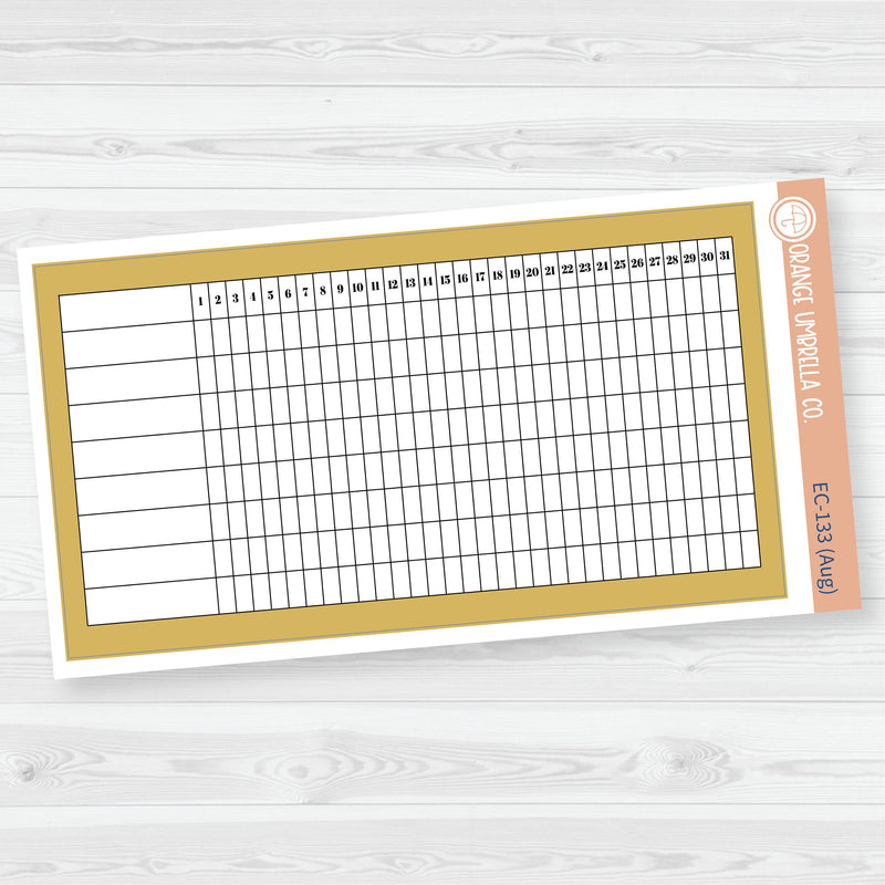 A5 Habit Tracker Dashboard Planner Stickers | EC Palette July to Dec | F19 | ECP-132-ECP-137