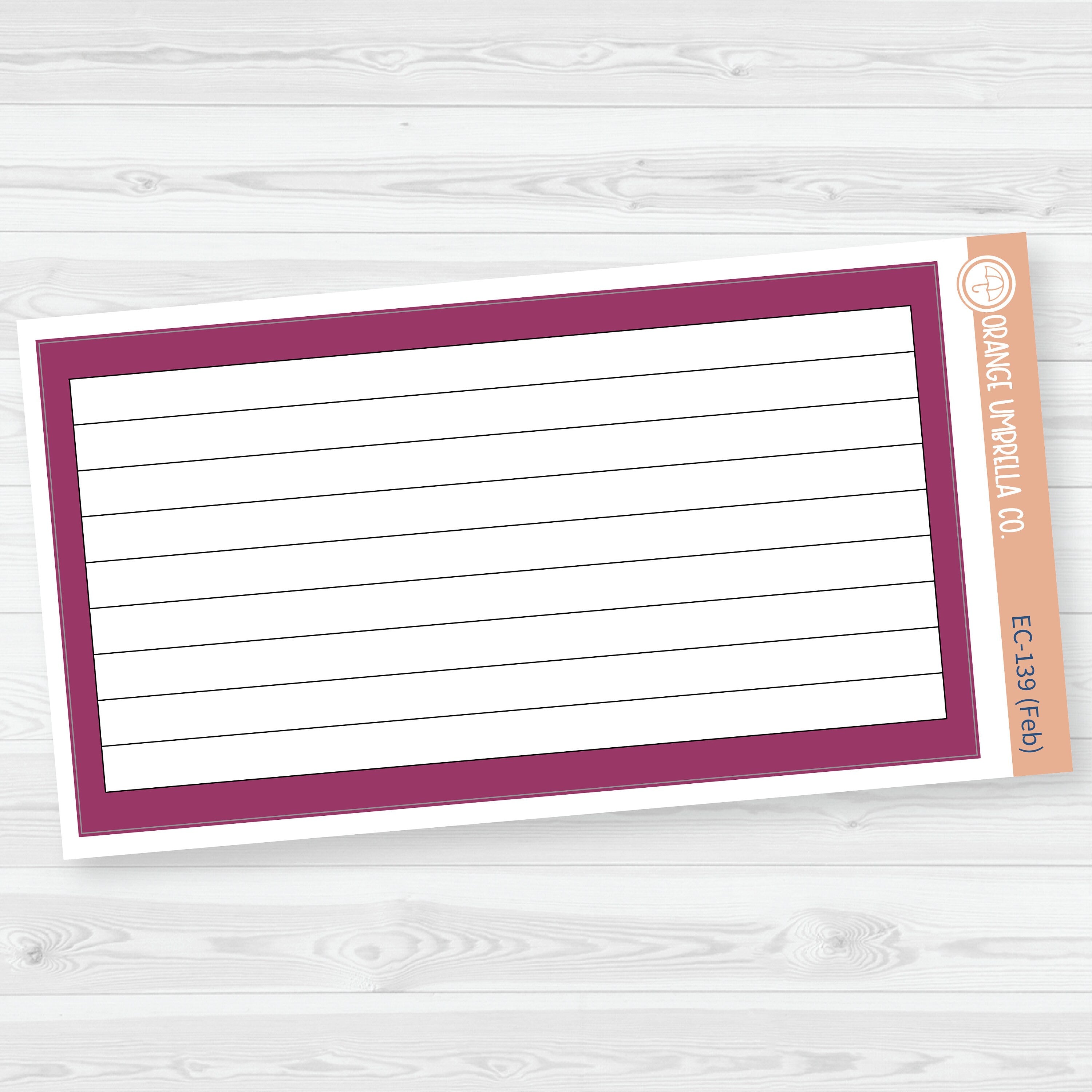 A5 Lined Dashboard Planner Stickers | EC Palette Jan to June | F19 | ECP-138-ECP-143