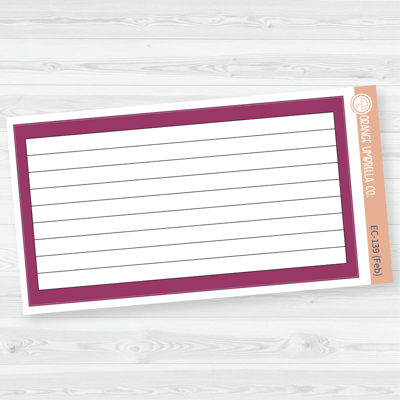 A5 Lined Dashboard Planner Stickers | EC Palette Jan to June | F19 | ECP-138-ECP-143