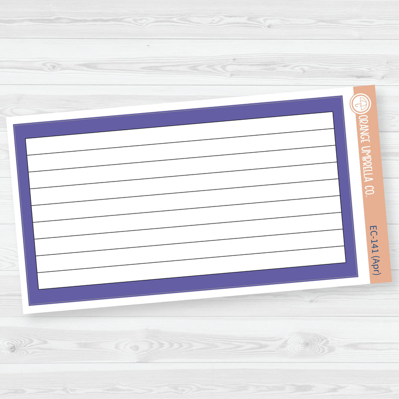 A5 Lined Dashboard Planner Stickers | EC Palette Jan to June | F19 | ECP-138-ECP-143