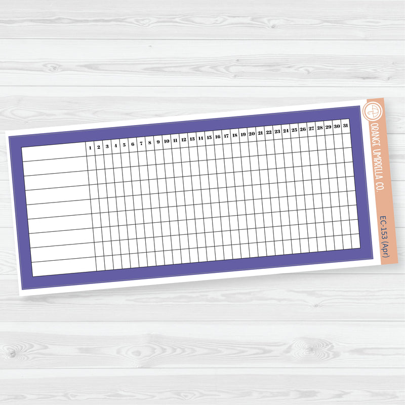 7x9 Habit Tracker Dashboard Planner Stickers | EC Palette Jan to June | ECP-150-ECP-155