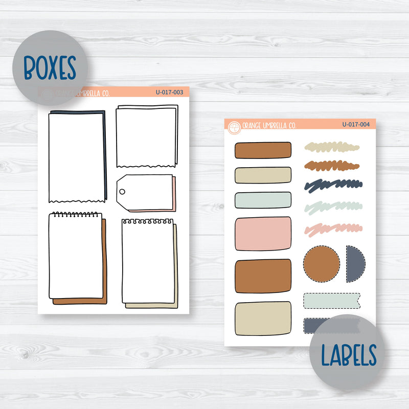 Bohemian Universal Planner Kit | Journal Style Planner Kit Stickers | U-017