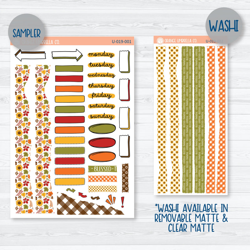 Autumn Leaves Universal Planner Kit | Journal Style Planner Kit Stickers | U-019