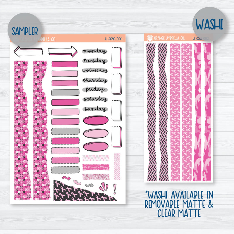 Breast Cancer Awareness Universal Planner Kit | Journal Style Planner Kit Stickers | U-020