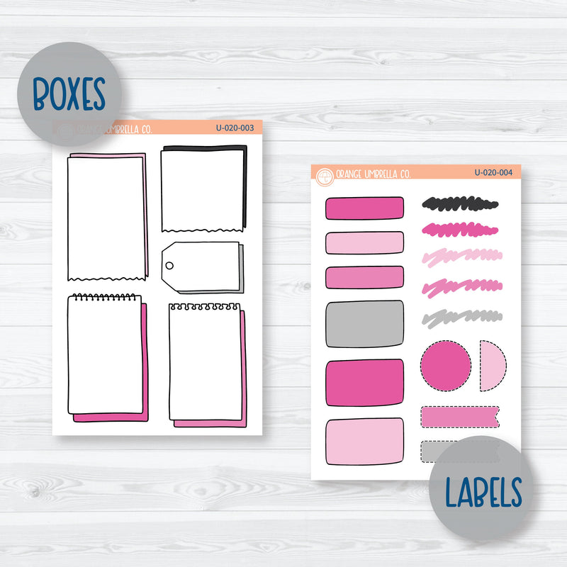 Breast Cancer Awareness Universal Planner Kit | Journal Style Planner Kit Stickers | U-020