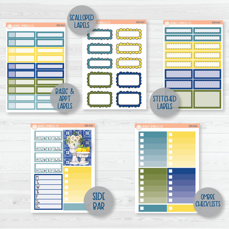 Summer Lemons | Weekly Add-On Planner Kit Stickers | Italian Villa | 335-012