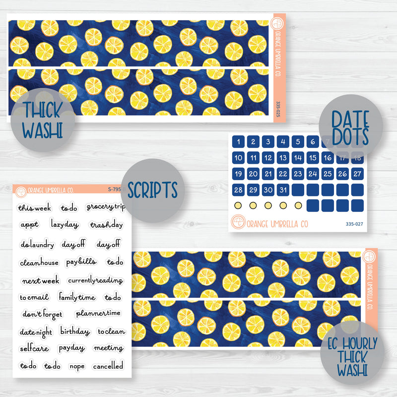 Summer Lemons | Weekly Add-On Planner Kit Stickers | Italian Villa | 335-012