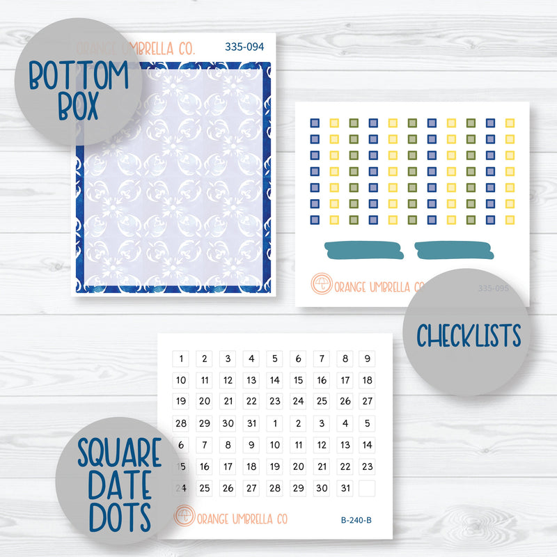 Summer Lemons | 7x9 Compact Vertical Planner Kit Stickers | Italian Villa | 335-091