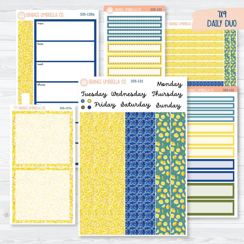 Summer Lemons | 7x9 Daily Duo Planner Kit Stickers | Italian Villa | 335-131