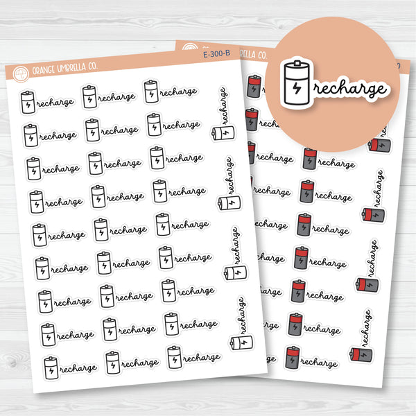 Recharge Planner Stickers | F16 | E-300