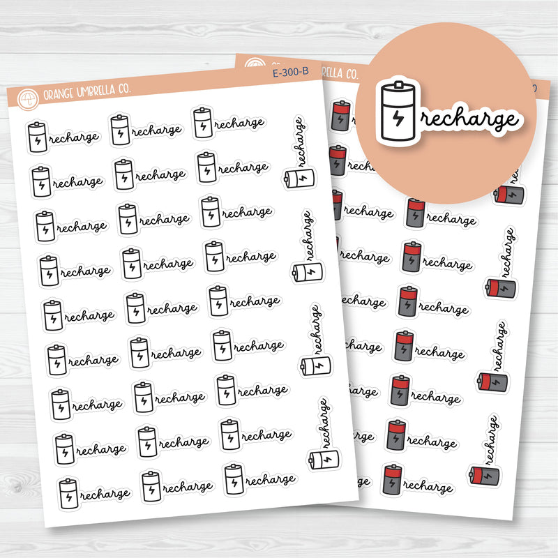 Recharge Planner Stickers | F16 | E-300