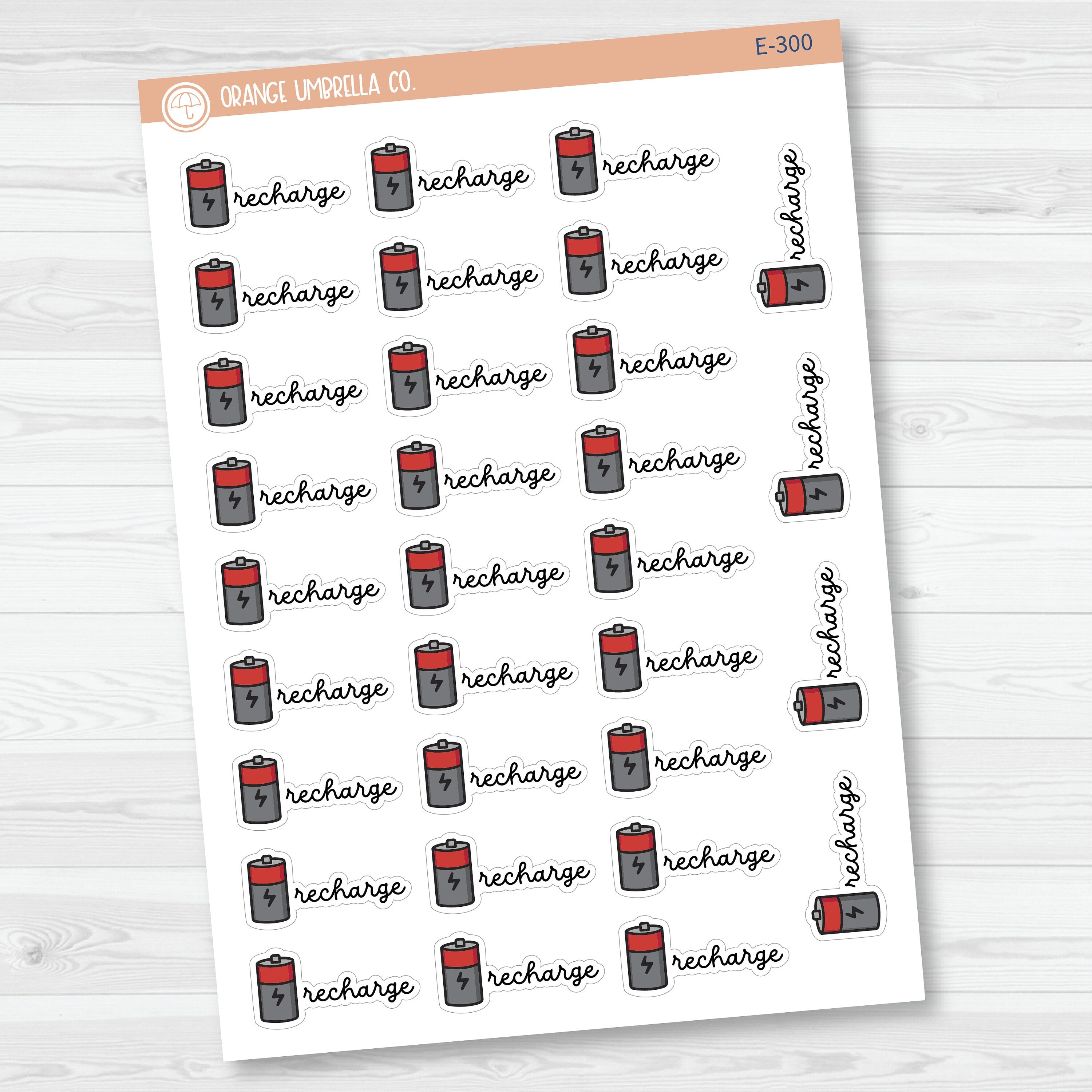 Recharge Planner Stickers | F16 | E-300