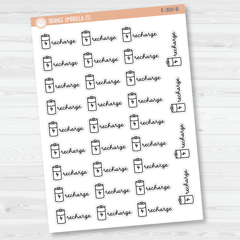 Recharge Planner Stickers | F16 | E-300