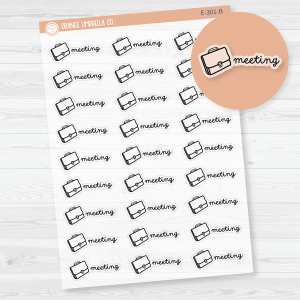 Meeting Planner Stickers | F16 | Clear Matte | E-301-BCM
