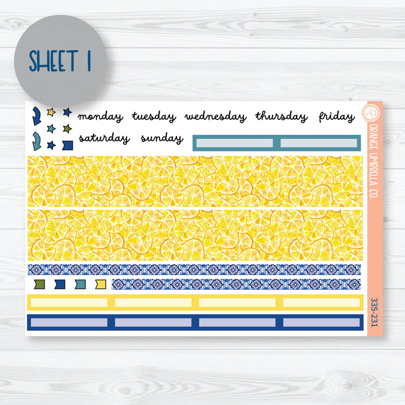 Summer Lemons | 8.5x11 Plum Monthly Planner Kit Stickers | Italian Villa | 335-231