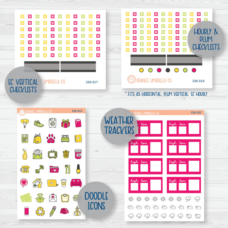 Bird and Drink Summer Kit | Weekly Add-On Planner Kit Stickers | Birds of Paradise | 336-012