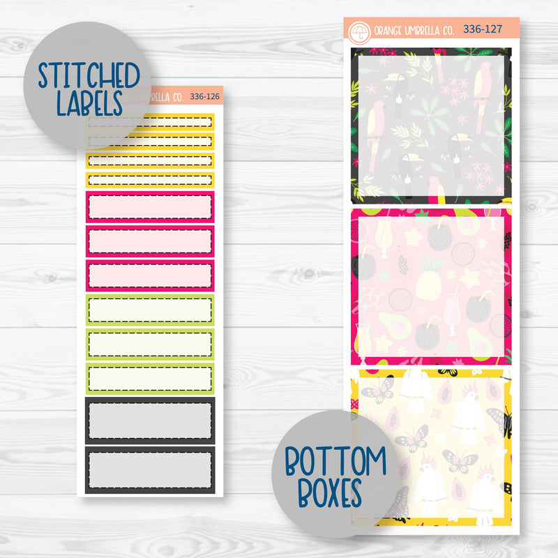 Summer Bird and Drink Kit | A5 Daily Duo Planner Kit Stickers | Birds of Paradise | 336-121