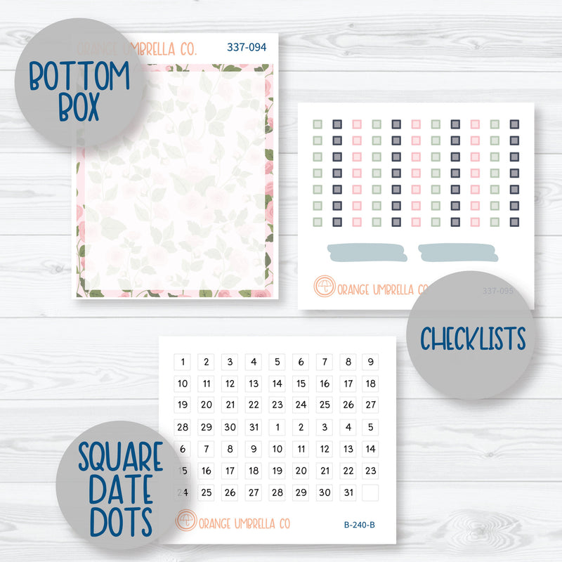 Bees Lemon & Sunflower Kit | 7x9 Compact Vertical Planner Kit Stickers | Porch Picnic | 337-091