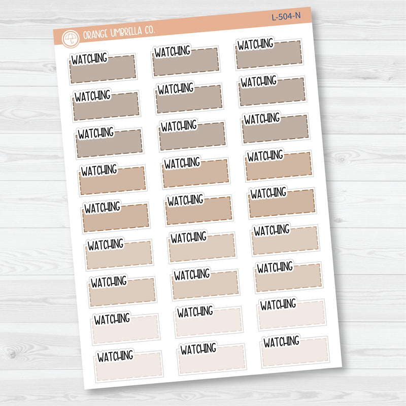 Watching Hobonichi Color Stitched Quarter Box Planner Stickers | Solid Color Labels | L-504