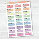 Watching Hobonichi Color Stitched Quarter Box Planner Stickers | Solid Color Labels | L-504