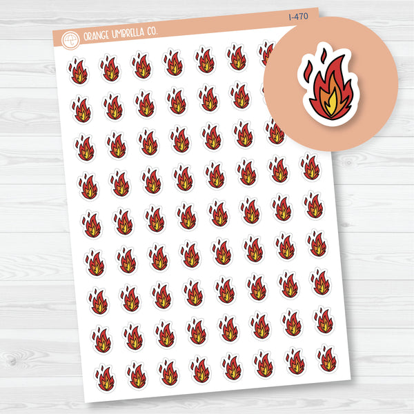 Hand Doodled Fire Icon Planner Stickers | I-470