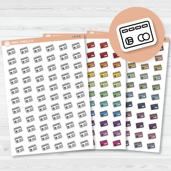 Hand Doodled Credit Card Icon Planner Stickers | I-473
