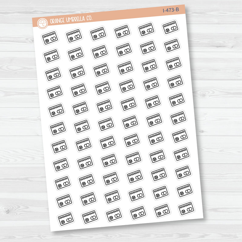 Hand Doodled Credit Card Icon Planner Stickers | I-473