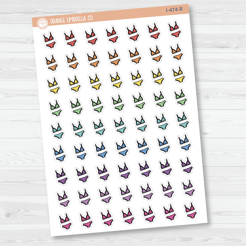 Hand Doodled Lingerie Icon Planner Stickers | I-474