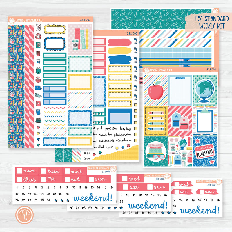 Back To School Kit | Weekly Planner Kit Stickers | School Supplies | 338-001