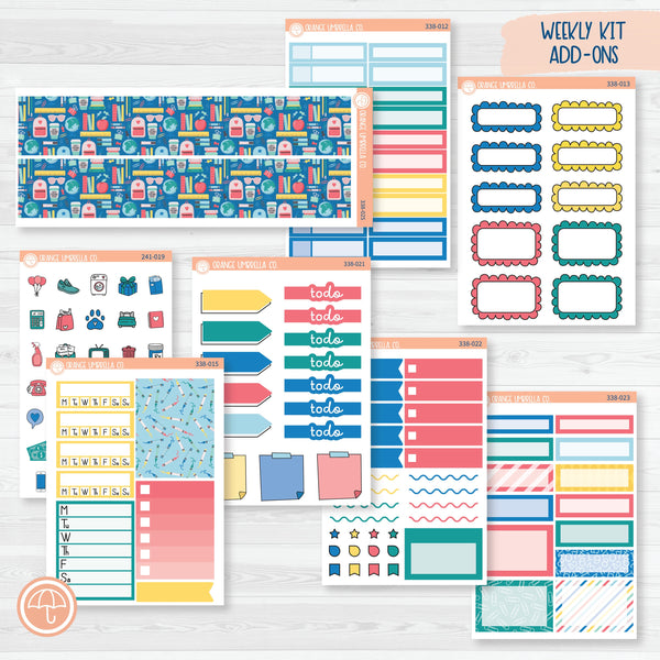 Back To School Kit | Weekly Add-On Planner Kit Stickers | School Supplies | 338-012