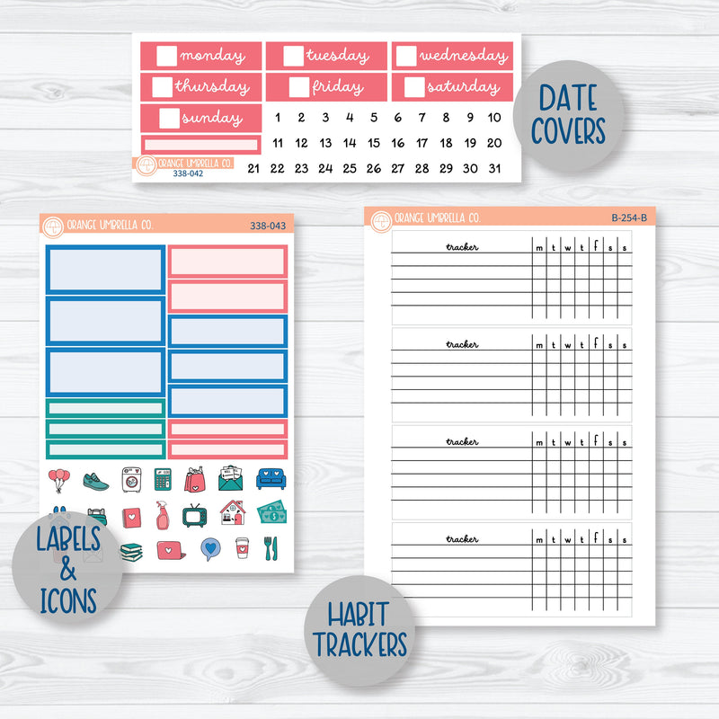 Back To School | Plum Vertical Priorities 7x9 Planner Kit Stickers | Office Supplies | 338-041