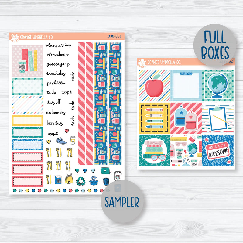 Back To School | Hobonichi Cousin Planner Kit Stickers | School Supplies | 338-051