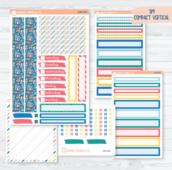 Back To School Kit | 7x9 Compact Vertical Planner Kit Stickers | School Supplies | 338-091