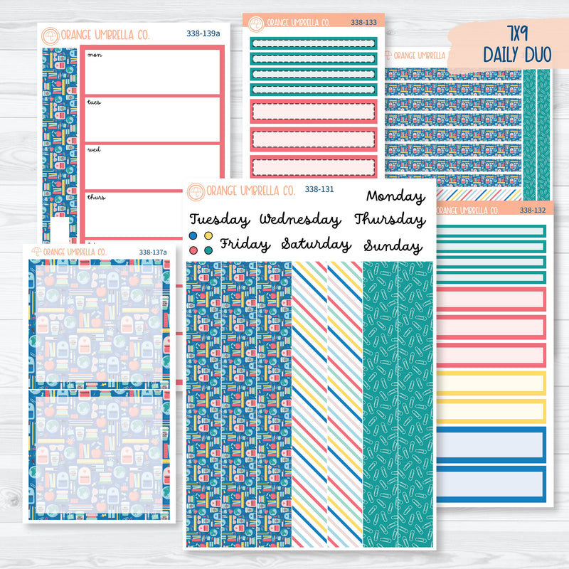 Back To School | 7x9 Daily Duo Planner Kit Stickers | School Supplies | 338-131