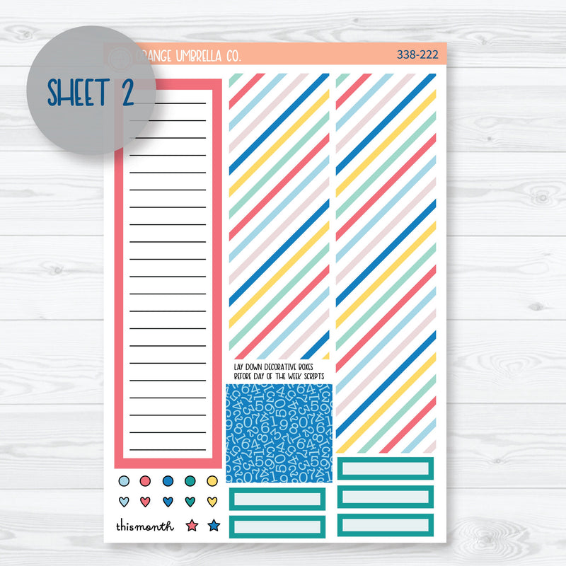 Back To School | 7x9 Plum Monthly Planner Kit Stickers | School Supplies | 338-221