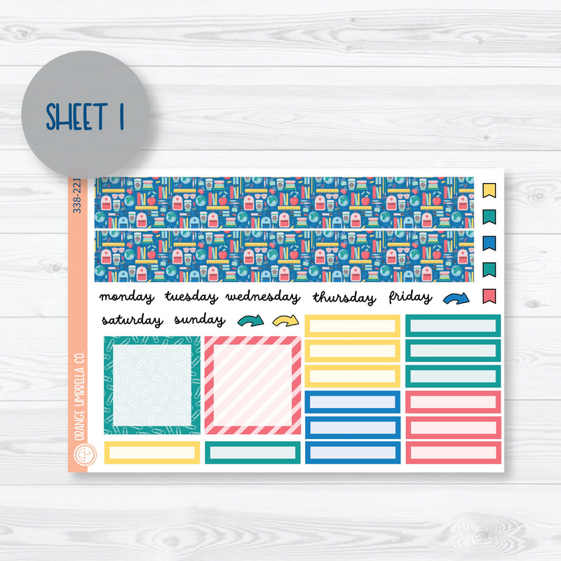 Back To School | 7x9 Plum Monthly Planner Kit Stickers | School Supplies | 338-221