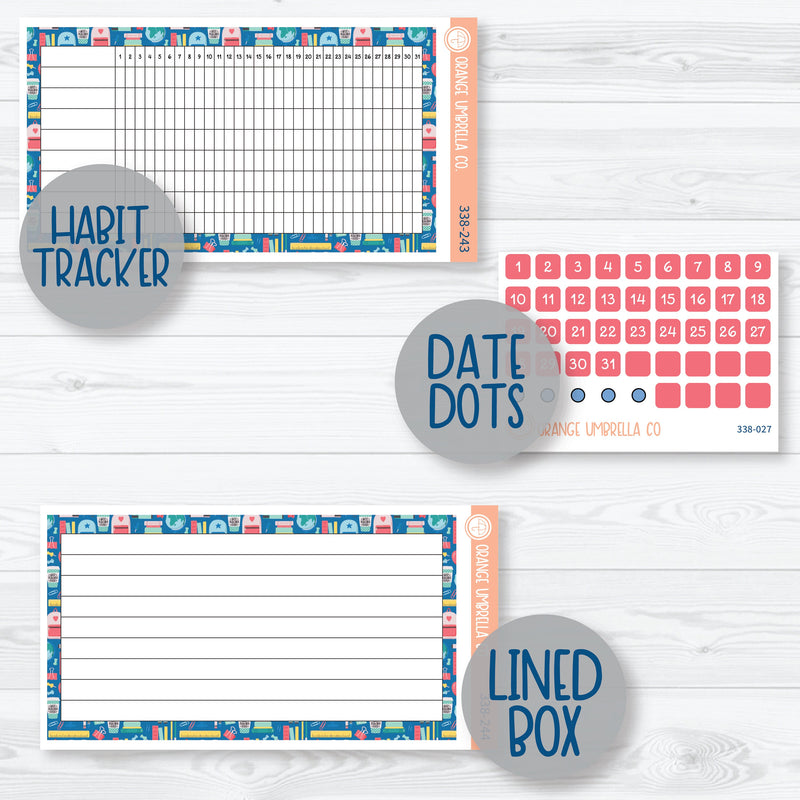 Back To School Kit | A5 EC Monthly & Dashboard Planner Kit Stickers | School Supplies | 338-241