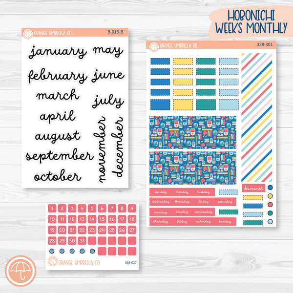 Back To School Kit | Hobonichi Weeks Monthly Planner Kit Stickers | School Supplies | 338-301