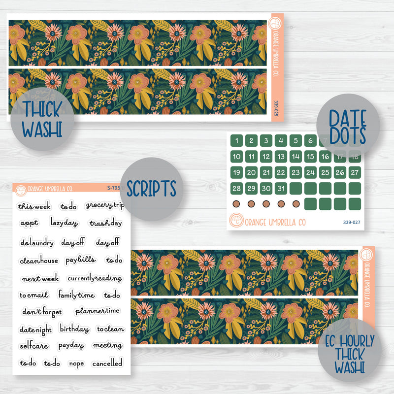 Floral Leaf | Weekly Add-On Planner Kit Stickers | Rainforest | 339-012